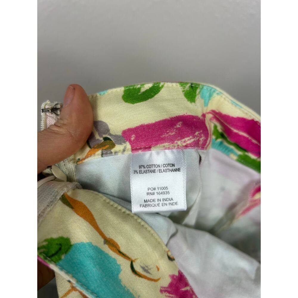 Frances Valentine Lucy Stretch Botanical Bash Cropped Pants Sz 4 Preppy Coastal - Picture 6 of 7